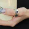 Дамски сребърен пръстен с полускъпоценен камък аметист, масивен модел тип халка от сребро с пръстен на него. Авторско бижу на фабрика за сребърна  бижутерия - Студио Николас.  приблизително тегло: 7,50 гр./ широчина на лентата: 10мм.!Всички снимки и текстове са обект на авторско право!