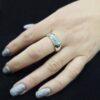 Масивен пръстен от сребро с циркони модел 090R на Студио Николас.