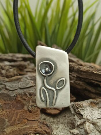 Дамски сребърен медальон 1303M