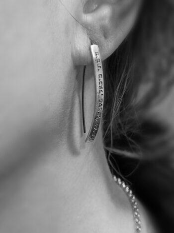 Кабала сребърни обеци Ангелска молитва