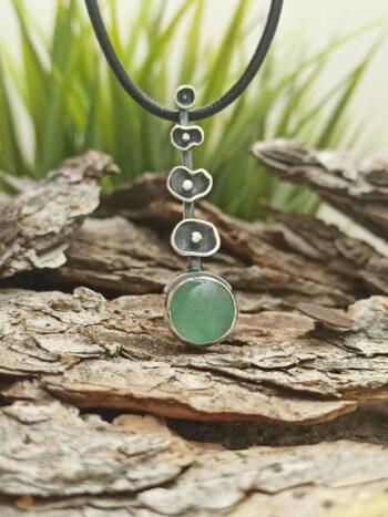 Сребърен медальон с авантюрин 1355M