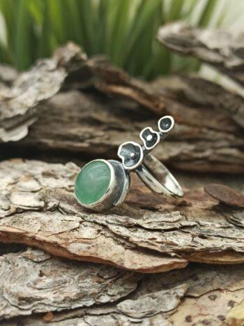 Сребърен пръстен с авантюрин 1354R