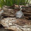 Дамски сребърен медальон с планински кристал 1258M НИКОЛАС
