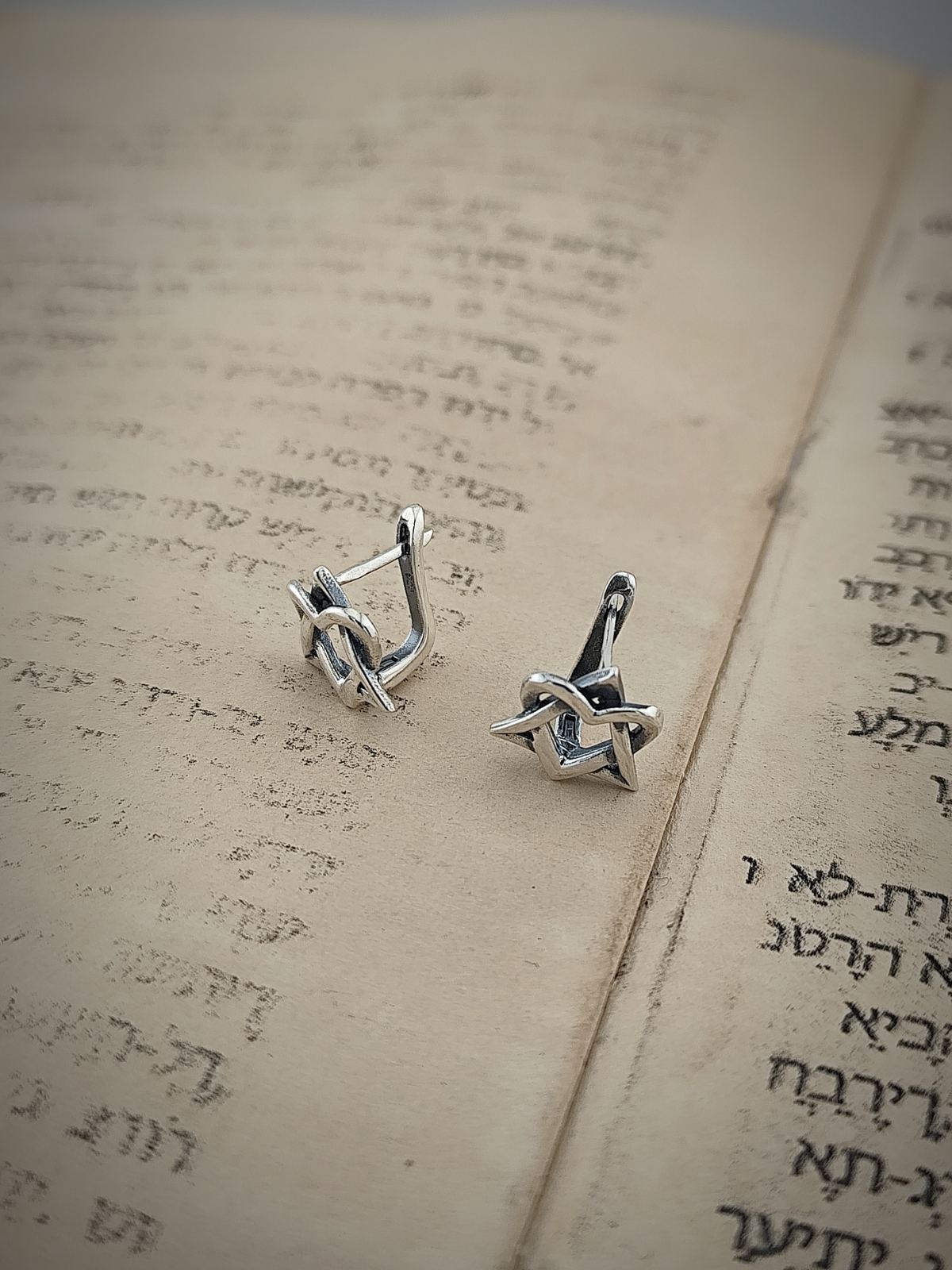Кабала сребърни обеци “ЗВЕЗДАТА НА ДАВИД”