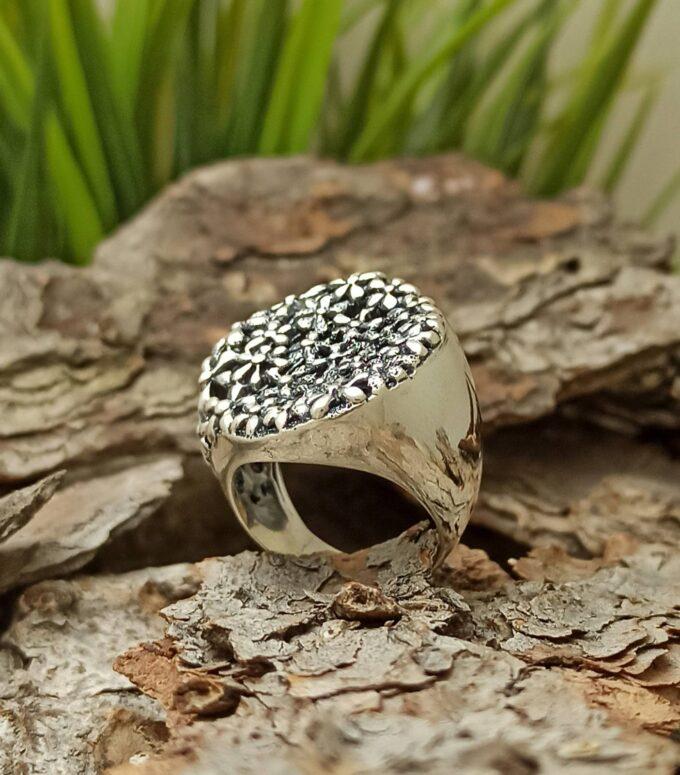 Масивен сребърен пръстен "Тайната градина"