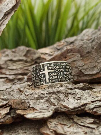 Сребърен пръстен с молитва 