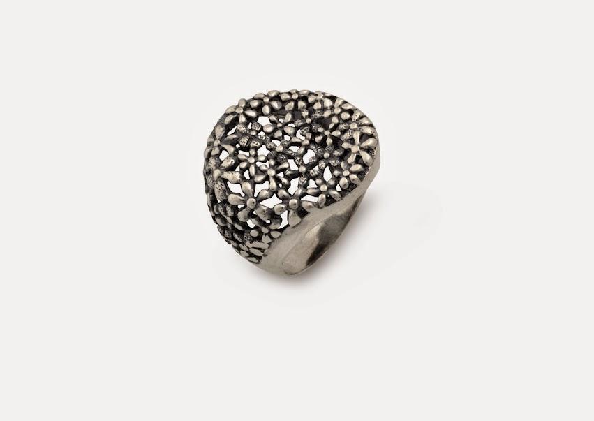 Масивен сребърен пръстен "Тайната градина"