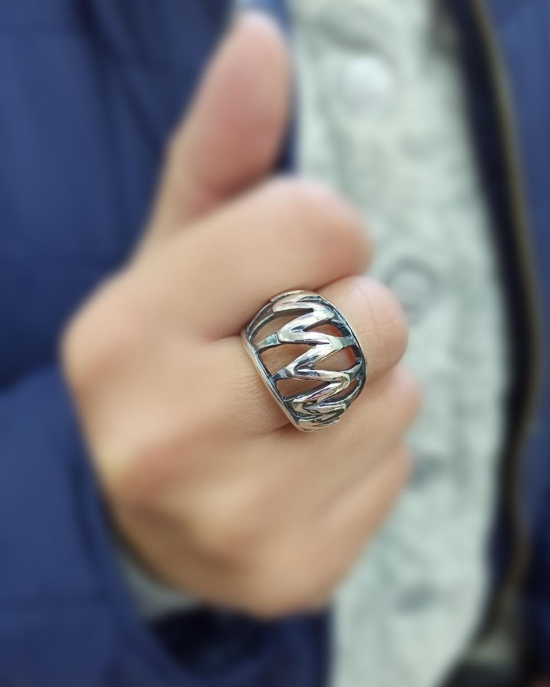 Ръчно изработен пръстен 444R от сребро 925 Sterling Silver
