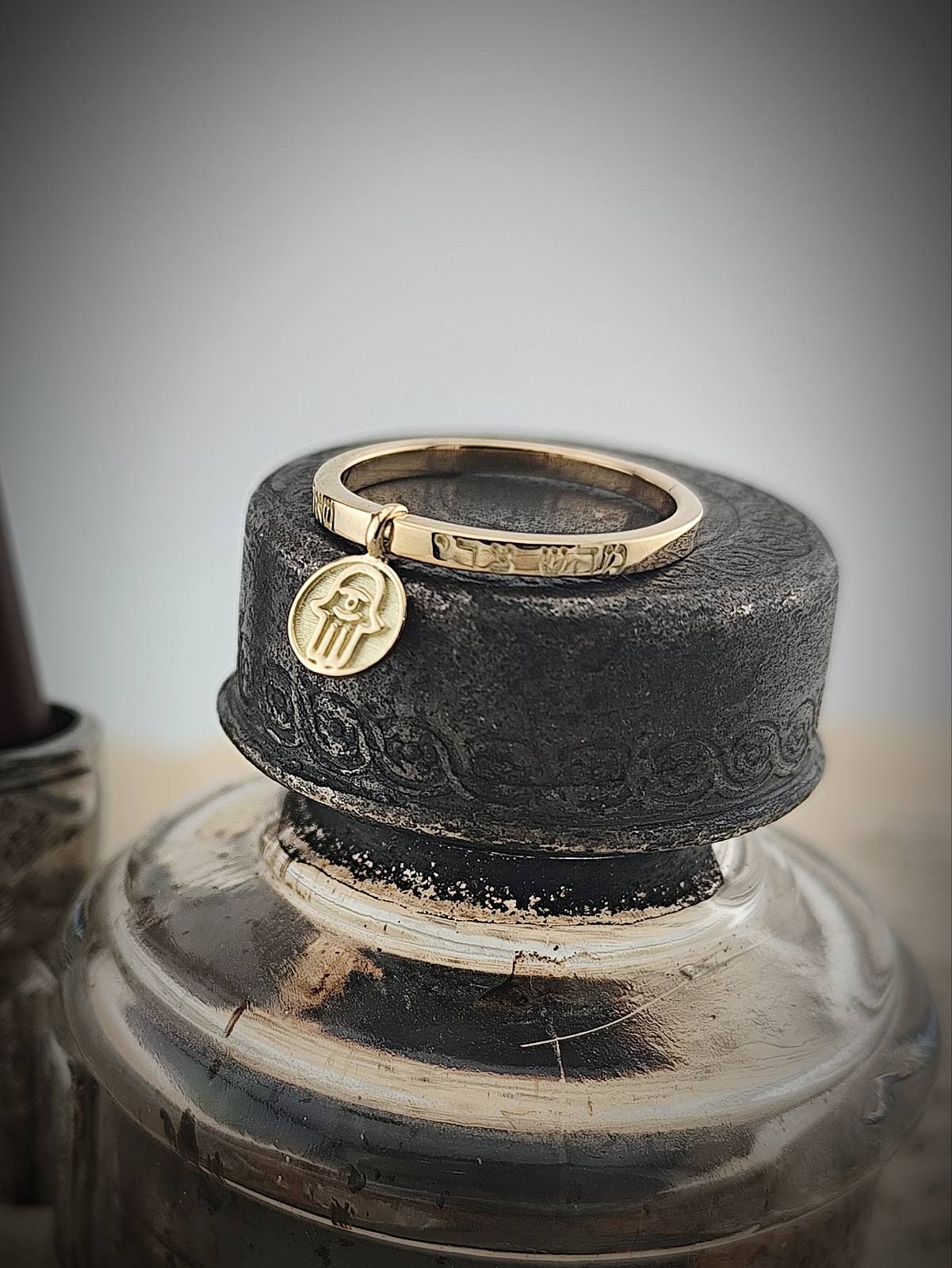 Златен кабала пръстен “ХАМСА”