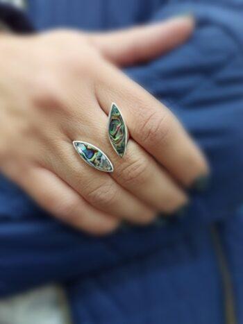 Сребърен пръстен с кралски седеф 707R