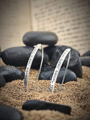 Кабала сребърни обеци Ангелска молитва