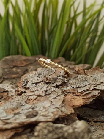 Златен пръстен с циркон „Малкото е повече“