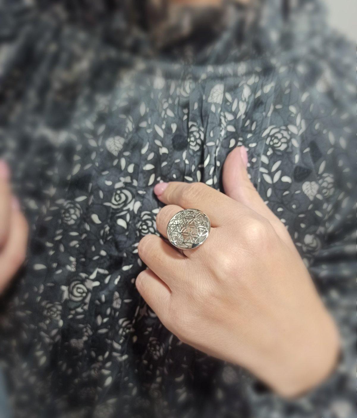 Сребърен пръстен Цветето на Живота