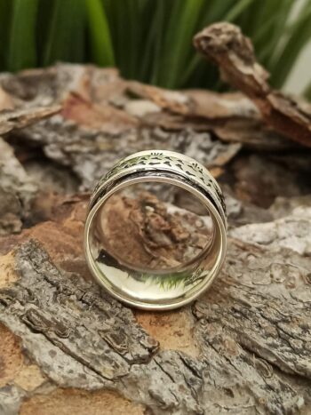 Двоен пръстен от сребро с глухарчета