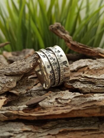 Пръстен с подвижни халки и глухарчета