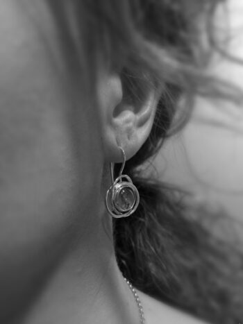 Сребърни обеци с кехлибари