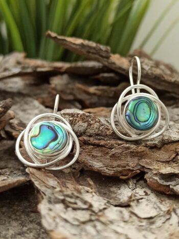 Сребърни обеци със седефи