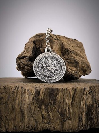 Двулицев сребърен ключодържател 