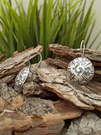 Сребърни обеци с етно мотиви 792E