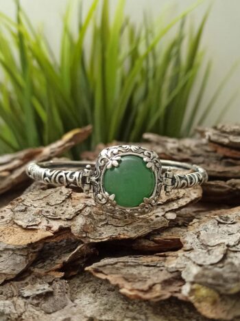 Сребърна гривна с авантюрин 1258B