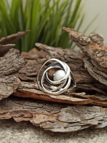 Сребърен пръстен с перла 1668RP