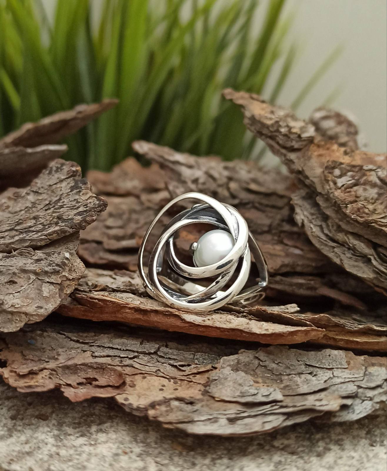 Сребърен пръстен с перла 1668RP