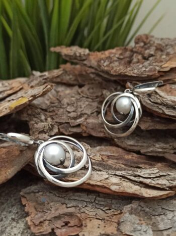 Сребърни обеци с перла 1670EP