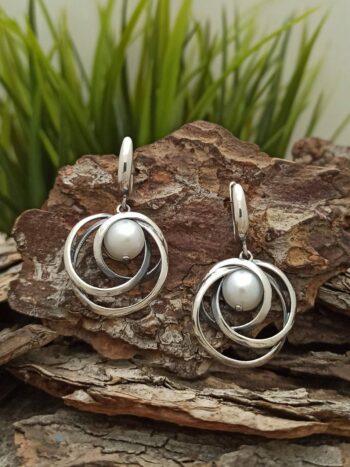 Сребърни обеци с перла 1670EP