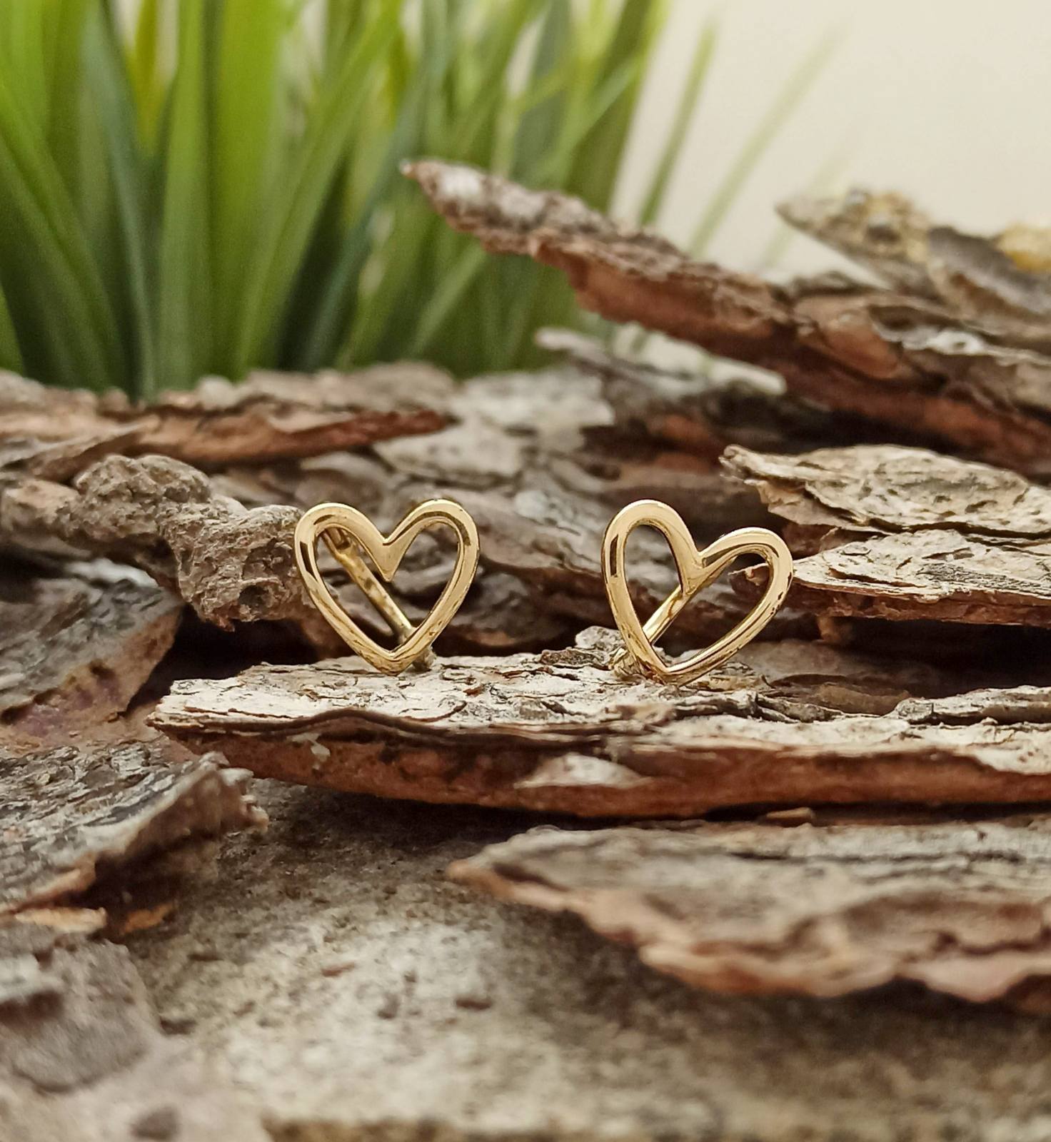 дамски златни обеци със сърца "Нежна Любов"