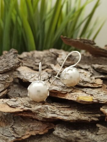 Блестящи сребърни обеци 