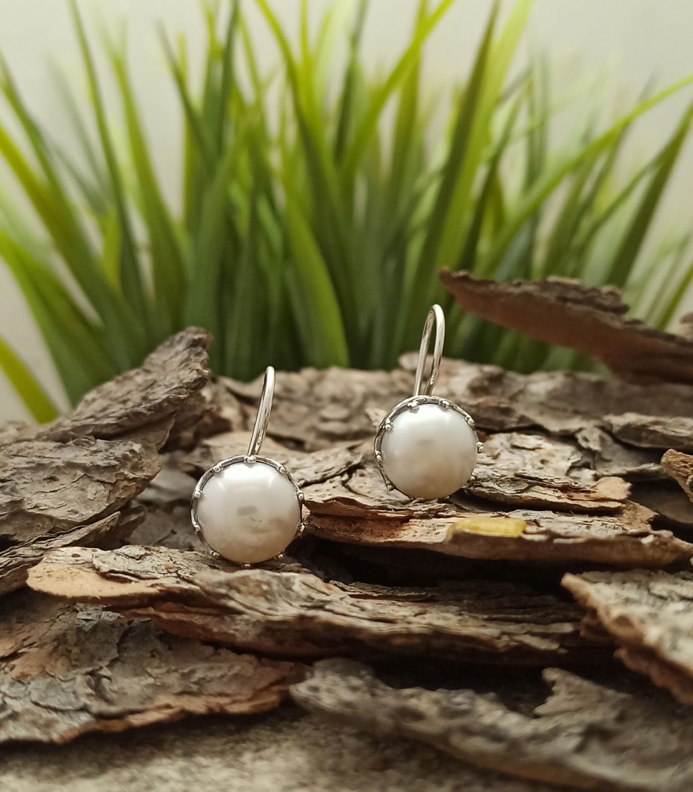 Дамски сребърни обеци с перла "Перлено Величие"
