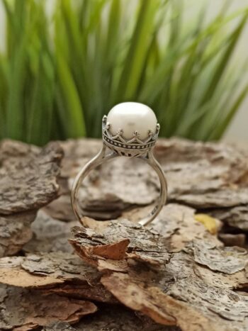 Сребърен пръстен с перла 