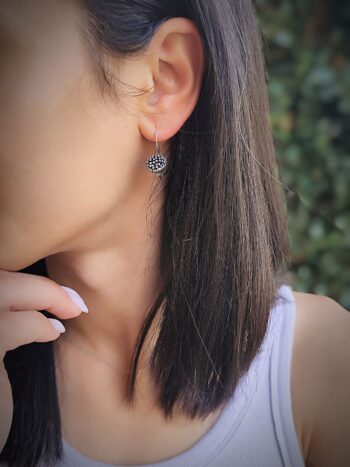 Дамски сребърни обеци „Мак“ – кукичка