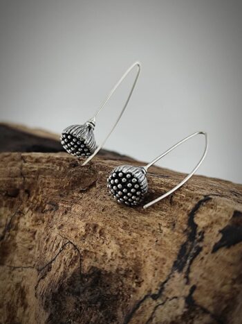 Дамски сребърни обеци „Мак“