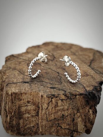 сребърни обеци щифт Arc