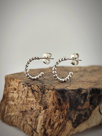 сребърни обеци щифт Arc