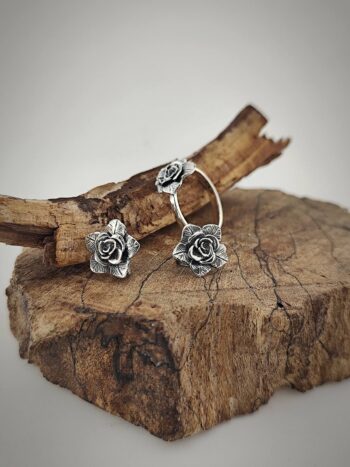 сребърен комплект роза