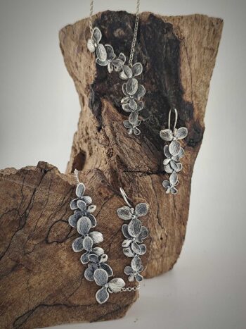 сребърен комплект бижута лилия